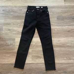 **SOLD** ReDone Originals High Rise Ankle Crop in Black size 23 with Raw Hem